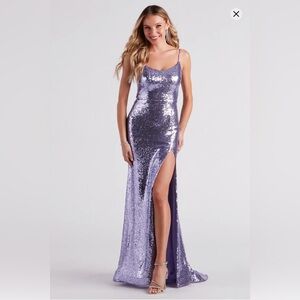 Purple Sequin Gown